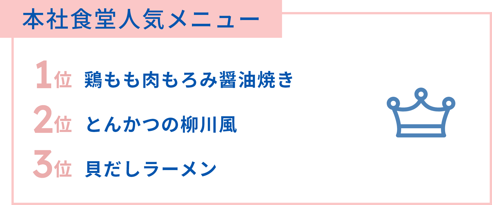 本社食堂人気メニュー